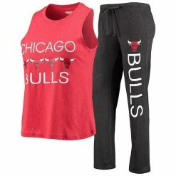 Hot Sale 😍 Unbranded 👩 Women's Concepts Sport Heathered Red/Heathered Black Chicago Bulls Tank Top & Pants Sleep Set ✔️