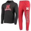Flash Sale 😀 Unbranded Men's Concepts Sport Scarlet/Charcoal Nebraska Huskers Meter Long Sleeve Hoodie T-Shirt & Jogger Pants Sleep Set 🌟