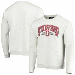 Wholesale 🎁 Unbranded Men's League Collegiate Wear Heathered Gray Stanford Cardinal Upperclassman Pocket Pullover Sweatshirt 🎉