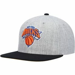 Best Sale 🎉 Unbranded Men's Mitchell & Ness Heathered Gray/Black New York Knicks Heathered Underpop Snapback Hat ⌛
