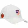 Wholesale 🤩 Unbranded Men's White Clemson Tigers Nation Shield Snapback Hat 😍