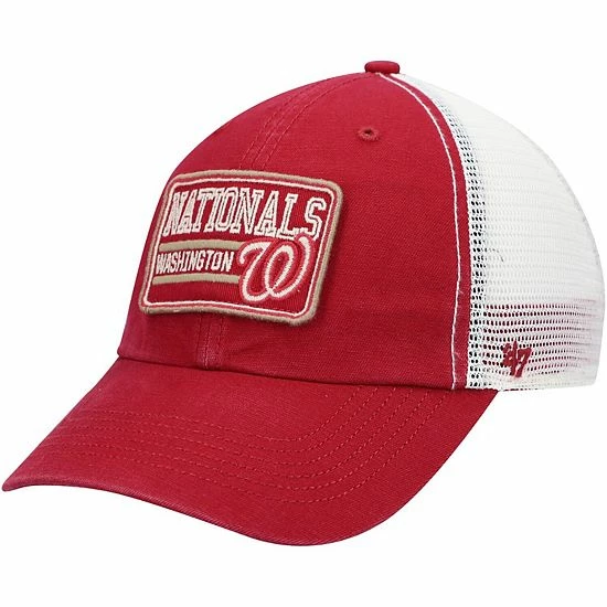 Best Sale 😀 Unbranded Men's '47 Red/Natural Washington Nationals Off Ramp Clean Up Trucker Adjustable Hat 👏