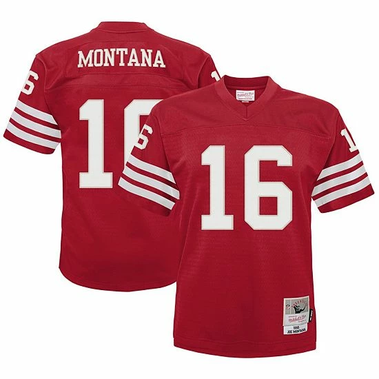 Outlet ❤️ Unbranded Infant Mitchell & Ness Joe Montana Scarlet San Francisco 49ers 1990 Retired Legacy Jersey ✔️ - Image 2