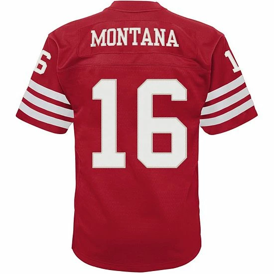 Outlet ❤️ Unbranded Infant Mitchell & Ness Joe Montana Scarlet San Francisco 49ers 1990 Retired Legacy Jersey ✔️ - Image 4