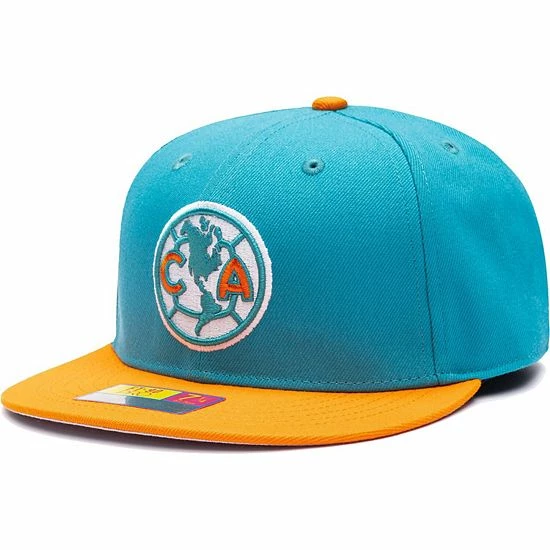 Outlet 👍 Unbranded Men's Teal/Orange Club America America's Game Fitted Hat 👍 - Image 2