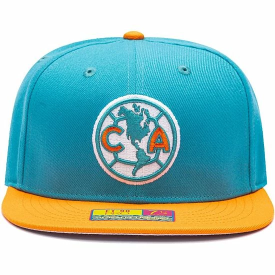 Outlet 👍 Unbranded Men's Teal/Orange Club America America's Game Fitted Hat 👍 - Image 3