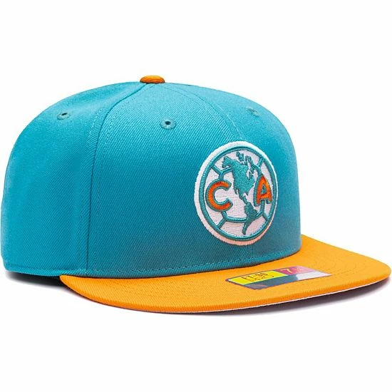 Outlet 👍 Unbranded Men's Teal/Orange Club America America's Game Fitted Hat 👍 - Image 4