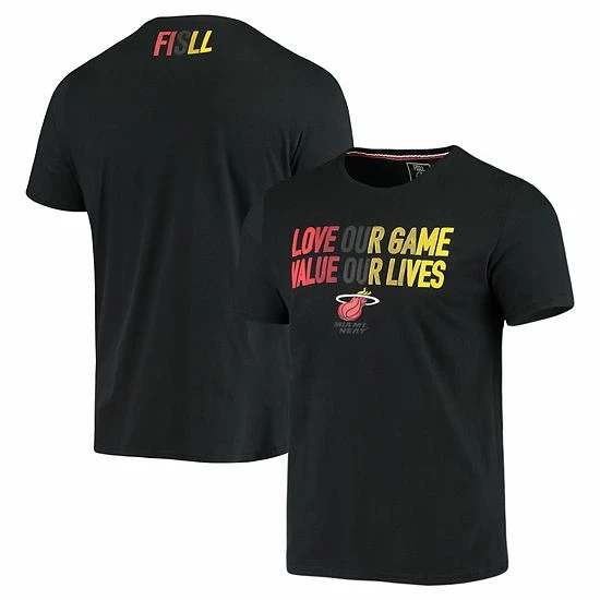 Wholesale ๐ Unbranded Men's FISLL Black Miami Heat Social Justice Team T-Shirt ๐คฉ