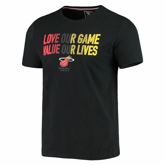 Wholesale ๐ Unbranded Men's FISLL Black Miami Heat Social Justice Team T-Shirt ๐คฉ - Image 3