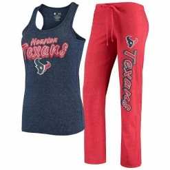 Best deal ❤️ Unbranded 👩 Women's Concepts Sport Red/Navy Houston Texans Satellite Slub Pants And Tank Top Sleep Set 🛒