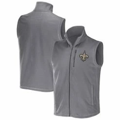 Outlet 🔔 Unbranded Men's NFL X Darius Rucker Collection By Fanatics Gray New Orleans Saints Polar Fleece Full-Zip Vest 🧨