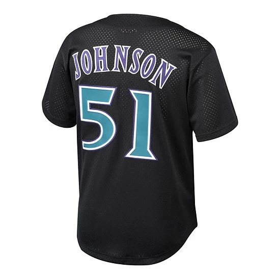 Wholesale ๐ Unbranded Youth Mitchell & Ness Randy Johnson Black Arizona Diamondbacks Cooperstown Collection Mesh Batting Practice Jersey ๐ - Image 2