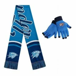 Wholesale ✨ Unbranded 👩 Women's Oklahoma City Thunder Glove And Scarf Set 🤩