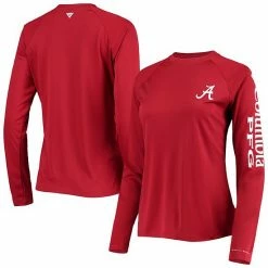Promo 👍 Unbranded 👩 Women's Columbia Crimson Alabama Crimson Tide PFG Tidal Long Sleeve T-Shirt 👍