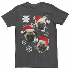 Cheap 💯 Unbranded Big & Tall Pug Faces In Santa Hats ❄ Christmas Funny Tee ⭐