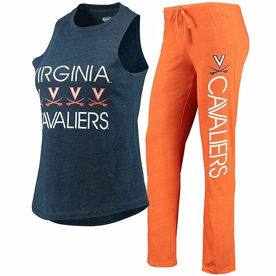 Wholesale ✨ Unbranded 👩 Women's Concepts Sport Orange/Navy Virginia Cavaliers Tank Top & Pants Sleep Set 🥰 - Image 2