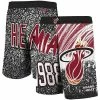 Cheapest 😀 Unbranded Men's Mitchell & Ness Black Miami Heat Hardwood Classics Jumbotron Sublimated Shorts 😀