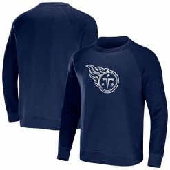 Buy 🧨 Unbranded Men's NFL X Darius Rucker Collection By Fanatics Navy Tennessee Titans Raglan Fleece Pullover Sweatshirt 🧨