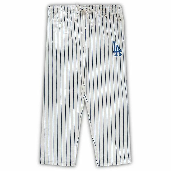 New โ Unbranded Men's Concepts Sport White/Royal Los Angeles Dodgers Big & Tall Pinstripe Sleep Set ๐ฏ - Image 4