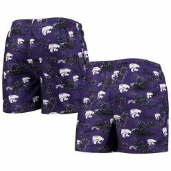 Buy 🔥 Unbranded Men's FOCO Purple Kansas State Wildcats Island Palm Swim Trunks 🥰