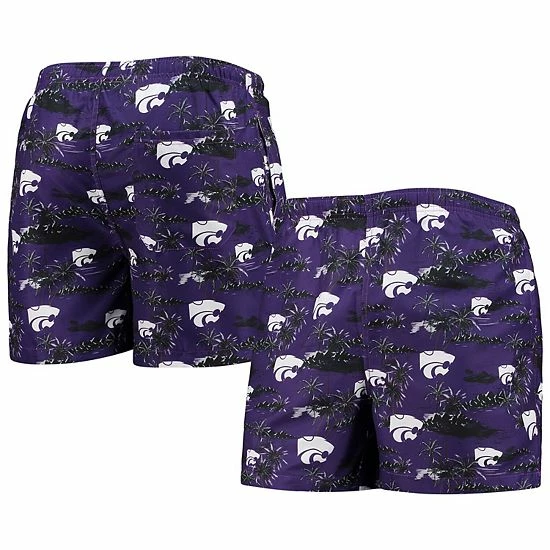 Buy ๐ฅ Unbranded Men's FOCO Purple Kansas State Wildcats Island Palm Swim Trunks ๐ฅฐ - Image 2