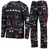 Outlet 🧨 Unbranded Men's FOCO Navy Houston Texans Wordmark Ugly Pajama Set 👍