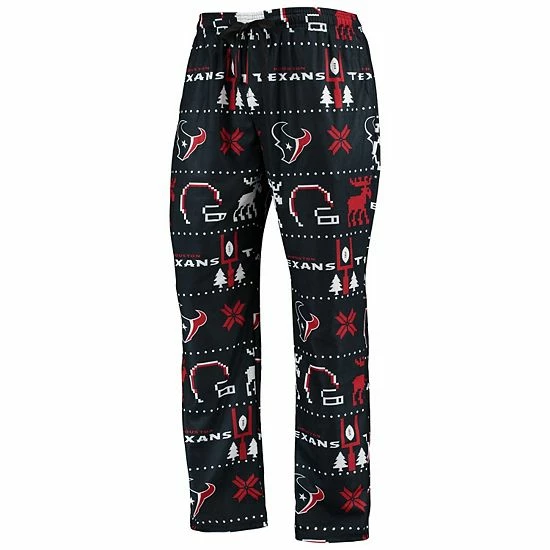 Outlet ๐งจ Unbranded Men's FOCO Navy Houston Texans Wordmark Ugly Pajama Set ๐ - Image 3