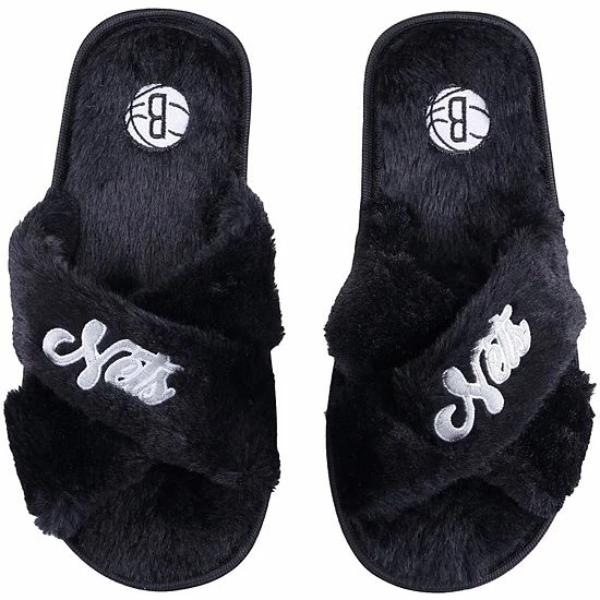 Top 10 ๐ Unbranded ๐ฉ Women's FOCO Brooklyn Nets Script Cross Slide Slippers ๐