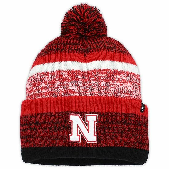 Deals 🔥 Unbranded Men's '47 Scarlet Nebraska Huskers Northward Cuffed Knit Hat With Pom 🔔