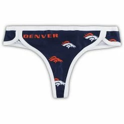 Outlet 🌟 Unbranded 👩 Women's Concepts Sport Navy/White Denver Broncos Breakthrough Knit Thong 🔔