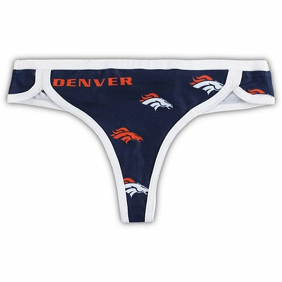 Outlet ๐ Unbranded ๐ฉ Women's Concepts Sport Navy/White Denver Broncos Breakthrough Knit Thong ๐