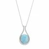 Wholesale 😉 Unbranded Sterling Silver Larimar Teardrop Pendant Necklace 🧨