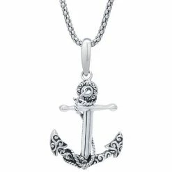Coupon ✔️ Unbranded Sterling Silver Filigree Anchor Pendant Necklace 🔔