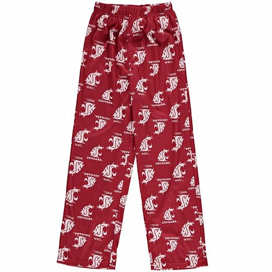 New โจ Unbranded Youth Crimson Washington State Cougars Printed Flannel Pajama Pants ๐