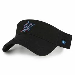 Hot Sale ✨ Unbranded Men's '47 Black Miami Marlins Clean Up Logo Visor 🌟