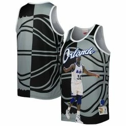 Promo 😉 Unbranded Men's Mitchell & Ness Shaquille O'Neal Black/Gray Orlando Magic Sublimated Player Tank Top 🎉