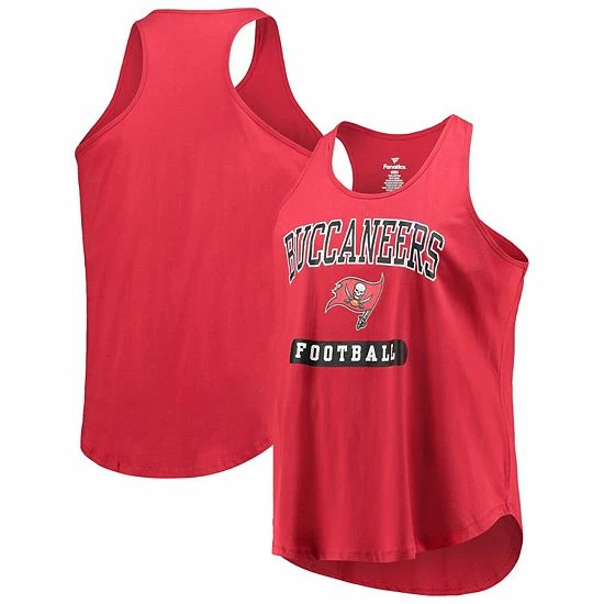 Cheapest ๐ Unbranded ๐ฉ Women's Tampa Bay Buccaneers Red Plus Size Team Racerback Tank Top ๐