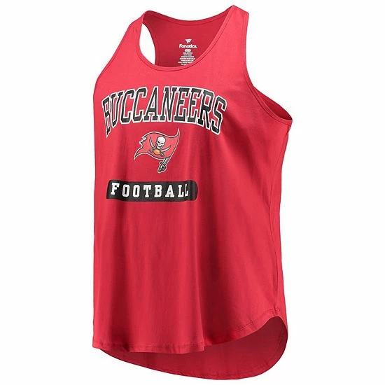 Cheapest ๐ Unbranded ๐ฉ Women's Tampa Bay Buccaneers Red Plus Size Team Racerback Tank Top ๐ - Image 3