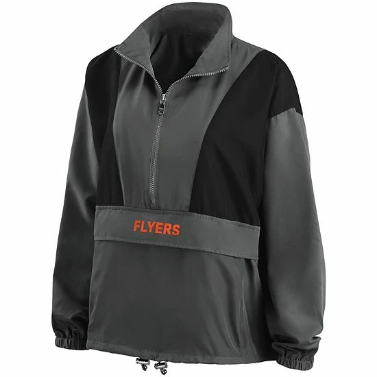 Outlet ๐ Unbranded ๐ฉ Women's WEAR By Erin Andrews Charcoal Philadelphia Flyers Popover Packable Half-Zip Jacket ๐ - Image 3