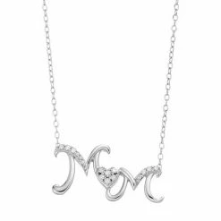 Best Pirce 🤩 Unbranded Sterling Silver 1/10 Carat T.W. Diamond "Mom" Necklace 😀