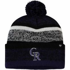Top 10 🎁 Unbranded Men's '47 Black Colorado Rockies Northward Cuffed Knit Hat With Pom 🥰