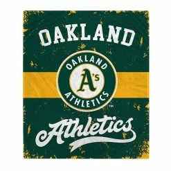 Coupon 😍 Unbranded Oakland Athletics Retro Stripe Flannel Fleece Blanket 😉