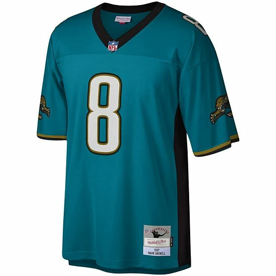 Flash Sale 🛒 Unbranded Men's Mitchell & Ness Mark Brunell Teal Jacksonville Jaguars Legacy Replica Jersey 🥰 - Image 3