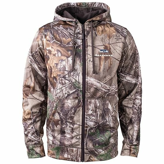 New ๐ฅฐ Unbranded Men's Dunbrooke Realtree Camo Seattle Seahawks Trophy Tech Fleece Full-Zip Hoodie โญ