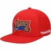 Flash Sale 🎉 Unbranded Men's Mitchell & Ness Red Philadelphia 76ers English Dropback Snapback Hat 💯