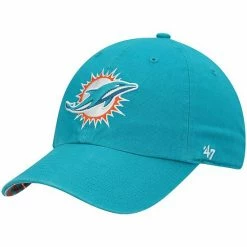 Best Sale 😀 Unbranded Men's '47 X Zubaz Aqua Miami Dolphins Undervisor Clean Up Adjustable Hat 🔔