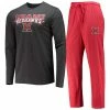 Promo 😀 Unbranded Men's Concepts Sport Red/Heathered Charcoal Miami University RedHawks Meter Long Sleeve T-Shirt & Pants Sleep Set 🎉