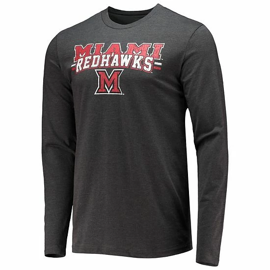 Promo ๐ Unbranded Men's Concepts Sport Red/Heathered Charcoal Miami University RedHawks Meter Long Sleeve T-Shirt & Pants Sleep Set ๐ - Image 3
