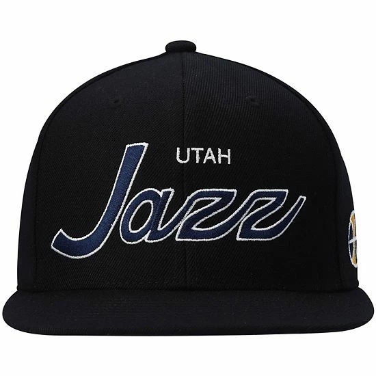 Promo ✨ Unbranded Men's Mitchell & Ness Black Utah Jazz Hardwood Classics Script 2.0 Snapback Hat ⌛ - Image 3