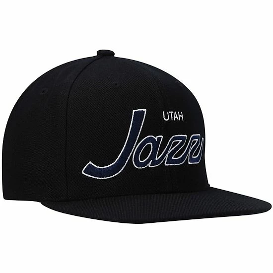 Promo ✨ Unbranded Men's Mitchell & Ness Black Utah Jazz Hardwood Classics Script 2.0 Snapback Hat ⌛ - Image 4